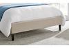 4ft6 Double Pique Square shaped natural mink fabric finish bed frame 4